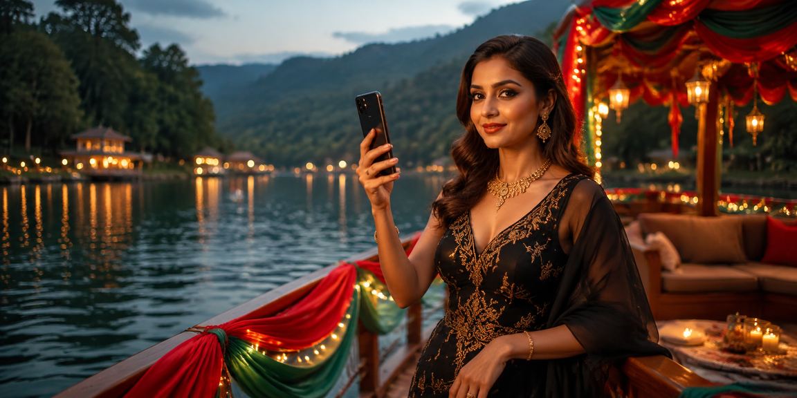 বান্দরবানে লাল-সবুজ পরিবেশে মোবাইল পেমেন্ট করছেন একজন ব্যবহারকারী